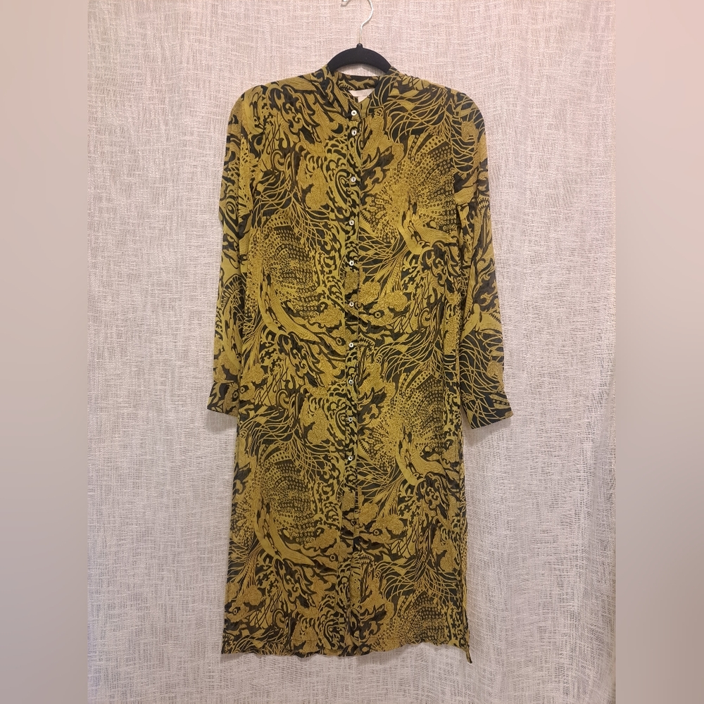 H&M Sheer Blouse Dress Button Down